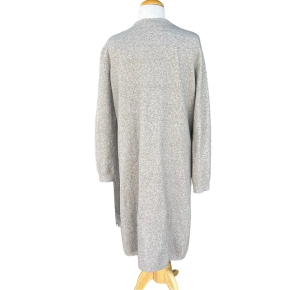 Nap Loungewear Relaxed Fit Long Cardigan Beige Open Front Pockets Cozy Warm Smll - Picture 4 of 15